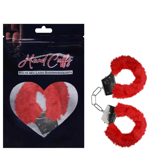Algemas do amor de metal com pelucia vermelha