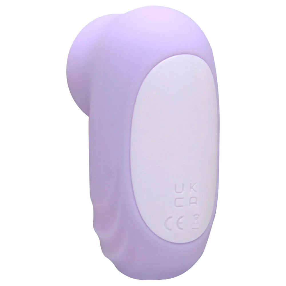 Estimulador Chloe em silicone lilas visto de tras