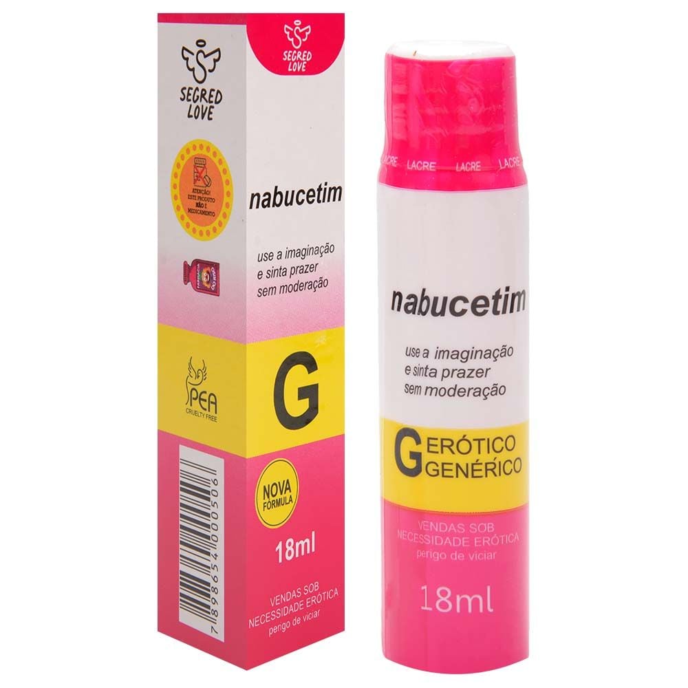 Nabucetim lubrificante aromatico 18ml Segred Love com a caixa