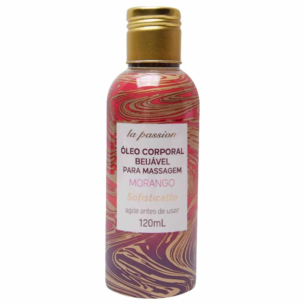 Oleo corporal beijavel La Passion morango 120ml Sofisticatto