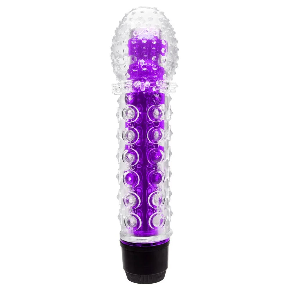Vibrador personal com capa texturizada roxo